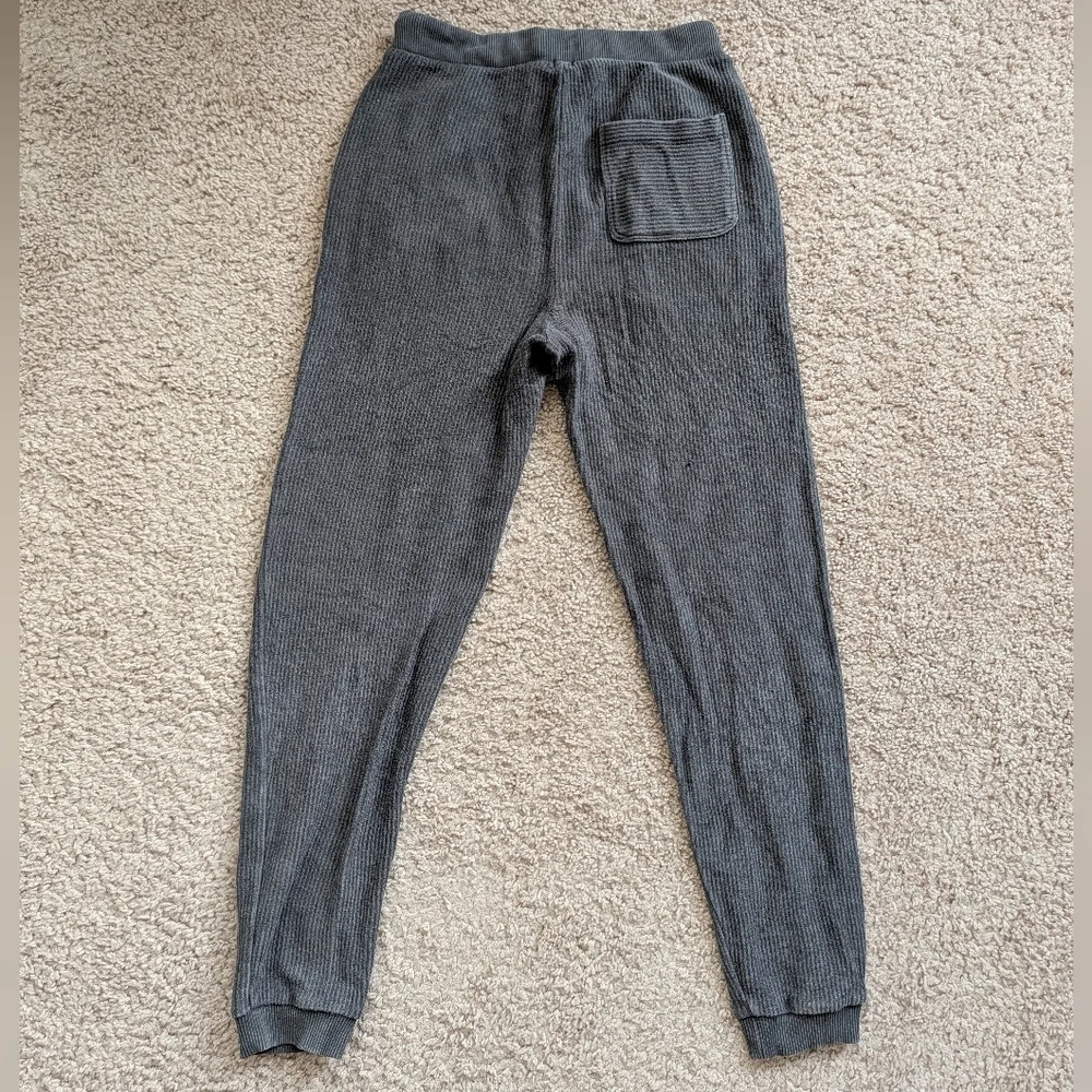 Aerie Charcoal Gray Ribbed Lounge Jogger Sweatpants Size Small - Picture 2 of 9